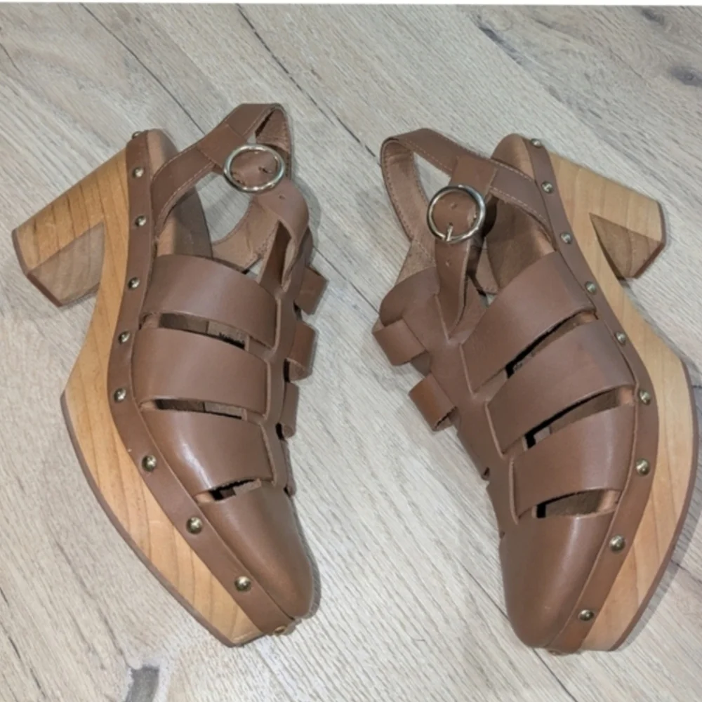 Anthropologie Pilcro Leather Fisherman Clog Sandal - Picture 3 of 10